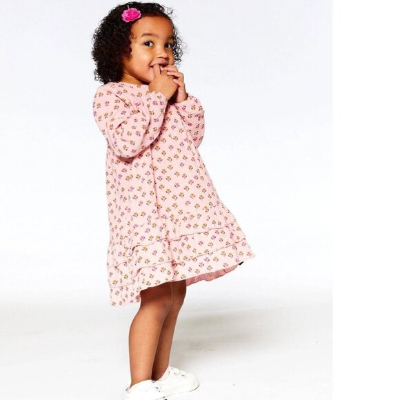 Deux par Deux Pink Tulip Muslin Long Sleeve Dress Baby 24M - Picture 1 of 11
